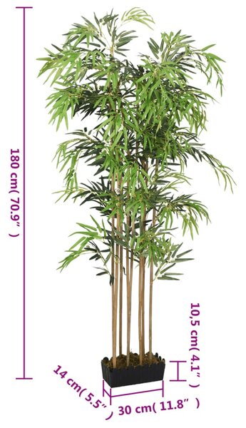 Zöld mű bambuszfa 1605 levéllel 180 cm