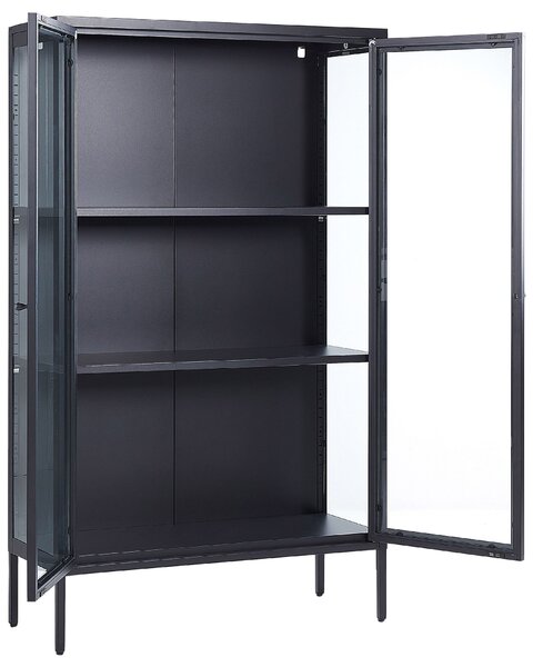 Üveges vitrin NASH Fém 90 cm Fekete