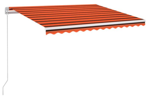 Narancssárga és barna kézzel kihúzható napellenző 350 x 250 cm