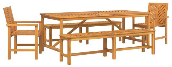 Kert étkező szett 5 pcs Barna Tömör Akácfa