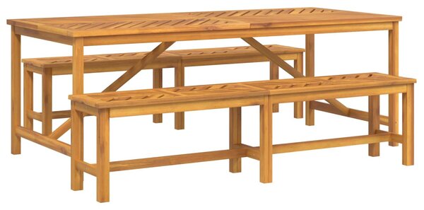 Kert étkező szett 3 pcs Barna Tömör Akácfa