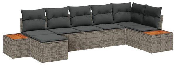 Kerti Kanapé Szett párnával tárolóval 8 pcs Szürke Polyrattan