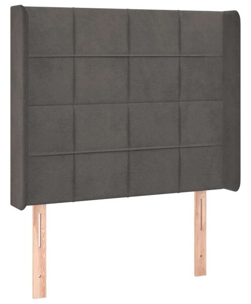 VidaXL sötétszürke bársony LED-es fejtámla 103x16x118/128 cm