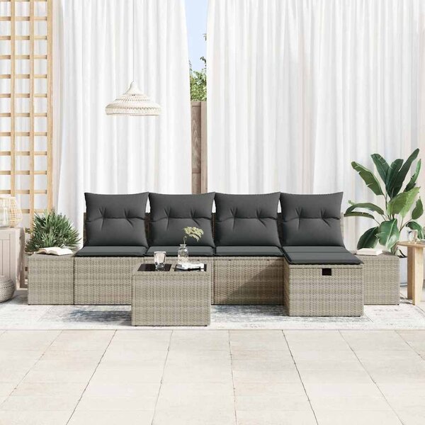 VidaXL Kanapé Szett 6 db polirattan