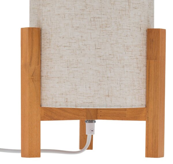 Näve Asztali lámpa 3193, fa, vászon textil, magasság 32cm, Világos fa, Nappali / Étkező, Fa, Skandináv