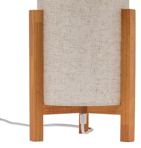 Näve Asztali lámpa 3193, fa, vászon textil, magasság 52cm, Világos fa, Nappali / Étkező, Fa, Skandináv