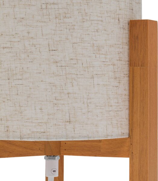 Näve Asztali lámpa 3193, fa, vászon textil, magasság 32cm, Világos fa, Nappali / Étkező, Fa, Skandináv