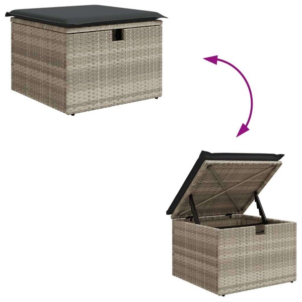 VidaXL Polyrattan Kerti Ülőgarnitúra - 8 részes - Világosszürke
