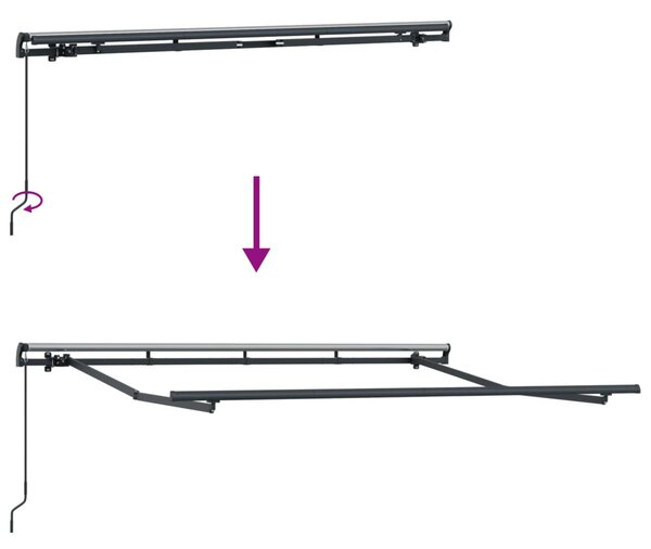 Behúzható napellenző Antracit 350 x 200 cm szövet