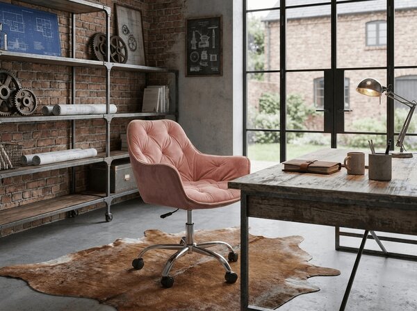Irodai szék Q-190 VELVET, óarany rózsaszín