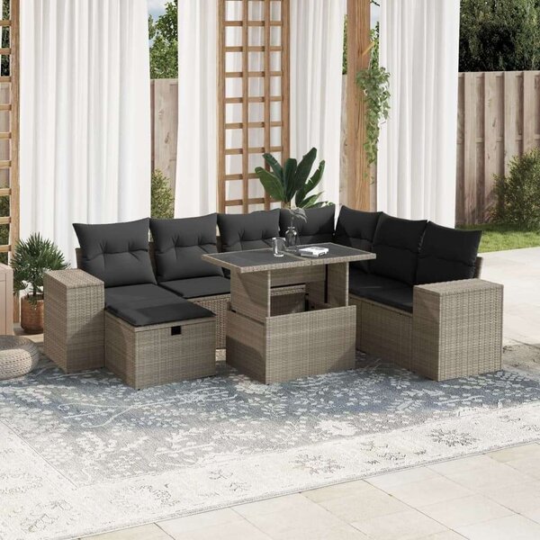 VidaXL Polyrattan Kerti Ülőgarnitúra - 8 részes