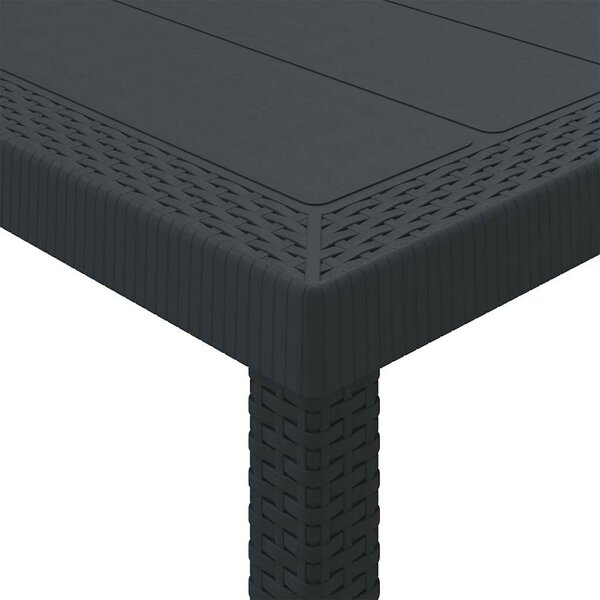 VidaXL Kerti Asztal Antracit 300 x 100 x 73 cm polirattan