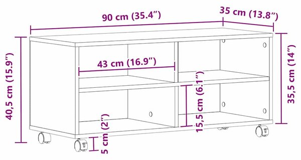 TV szekrény Barna 90 x 35 x 40.5 cm Faanyag