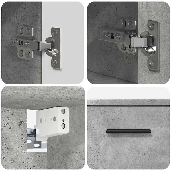 Fürdőszoba bútor szett 2 db Beton Szürke 76,5 x 35 x 64 cm
