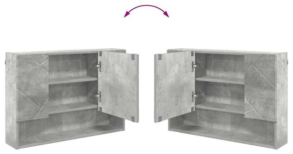 Fürdőszoba bútor szett 2 db Beton Szürke 76,5 x 35 x 64 cm