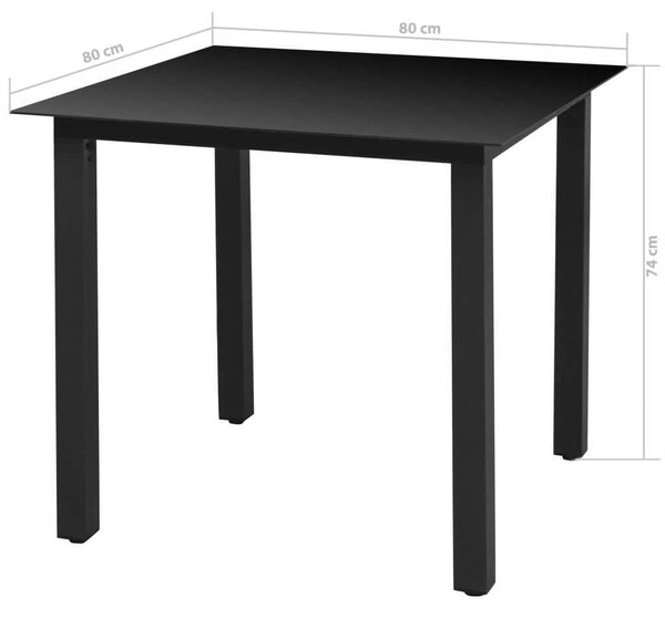 VidaXL - 5 részes Kerti Étkezőgarnitúra - Polyrattan - Fekete