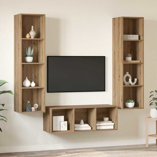 TV szekrény garnitúra 3 db Artisan tölgy Szerelt Fa