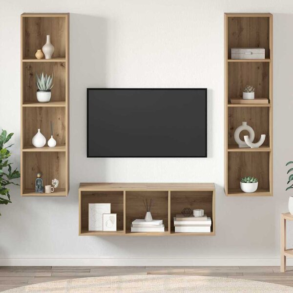 TV szekrény garnitúra 3 db Artisan tölgy Szerelt Fa