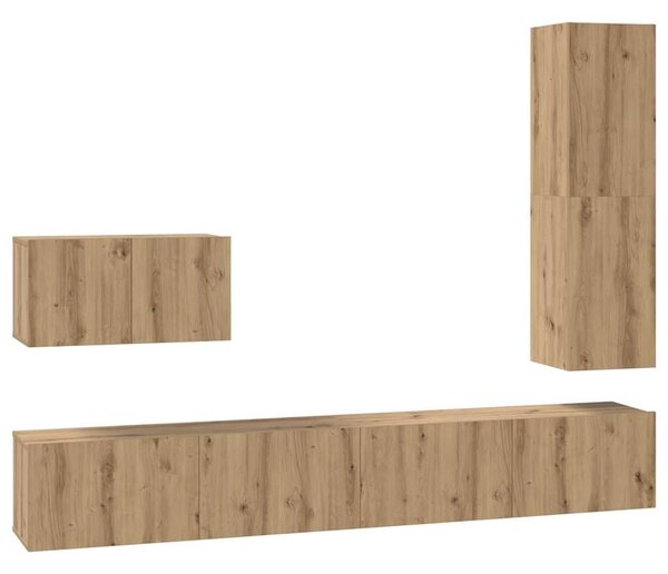 TV szekrény garnitúra 4 pcs Artisan tölgy Faanyag