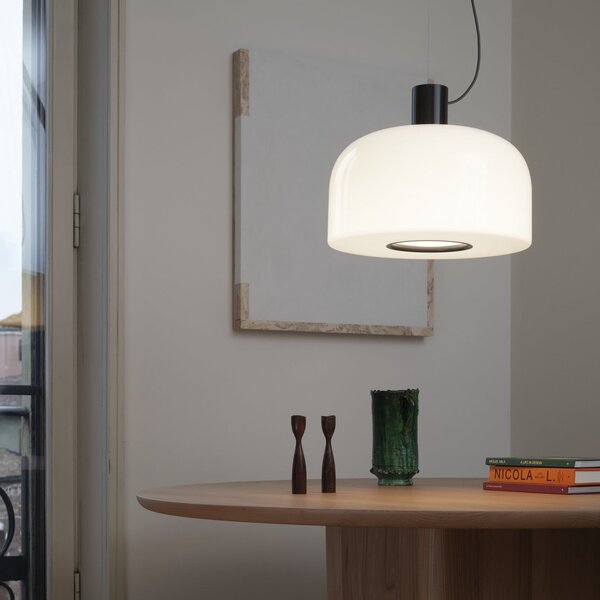 Függőlámpa FLOS, Bellhop Glass S2, dimmable, Fehér, Nappali, Üveg