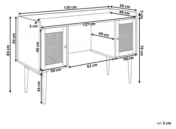 Íróasztal RATANA 130 cm x 50 cm Fekete