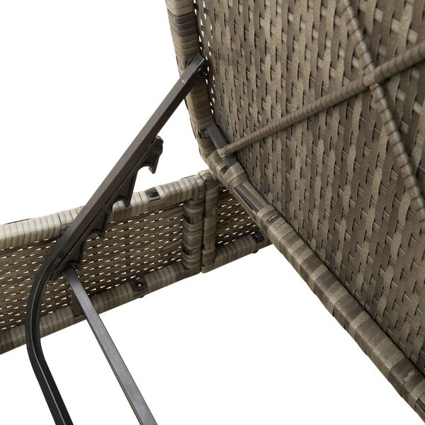 VidaXL Dupla Napozóágy - Polyrattan - Szürke - 200cm