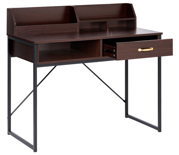 Polcos íróasztal ZYRA 110 cm 50 cm Sötétbarna