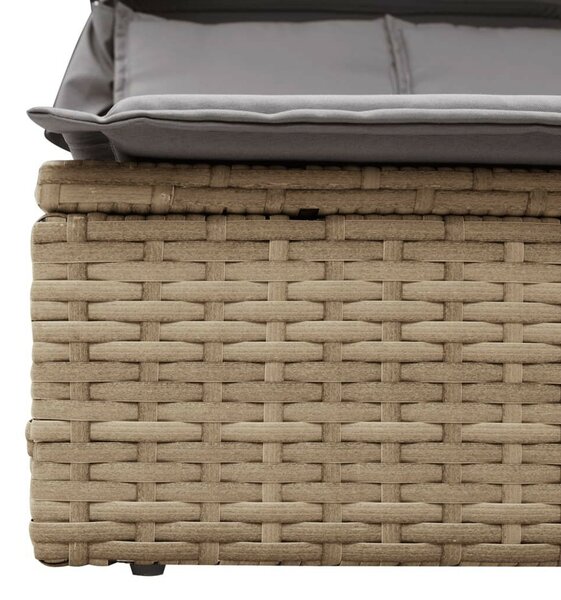 VidaXL Dupla Napozóágy - Polyrattan - Bézs - 200x100cm
