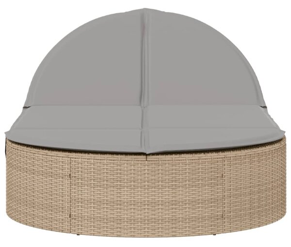 VidaXL Dupla Napozóágy - Polyrattan - Bézs - 200cm