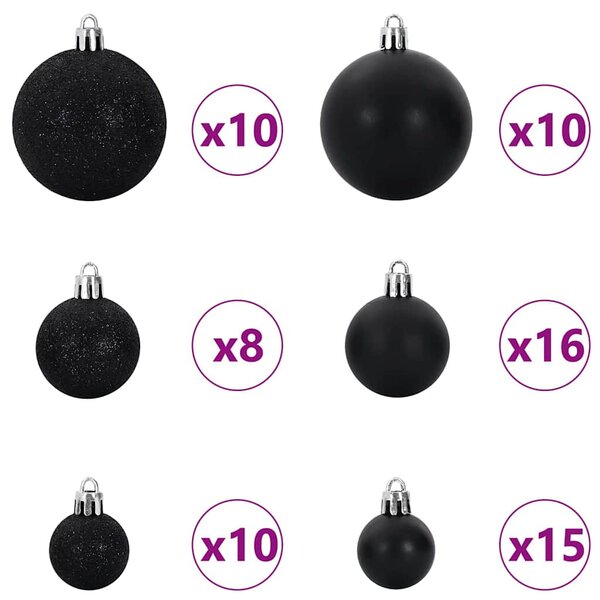 Karácsonyi Díszgömb Készlet 120 db 300 LED Meleg fehér Ø 6 cm