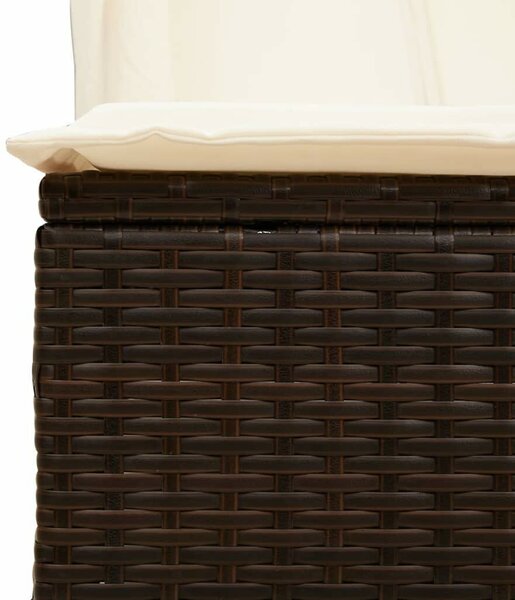 VidaXL Dupla Napozóágy - Polyrattan - Barna - 197x100 cm