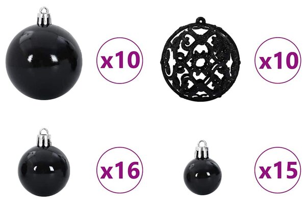 Karácsonyi Díszgömb Készlet 120 db 300 LED Meleg fehér Ø 6 cm