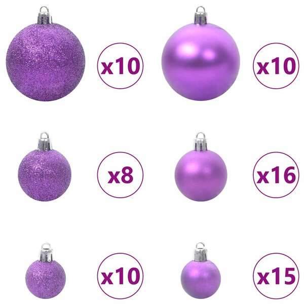 Karácsonyi Díszgömb Készlet 120 db 300 LED Meleg fehér Ø 6 cm