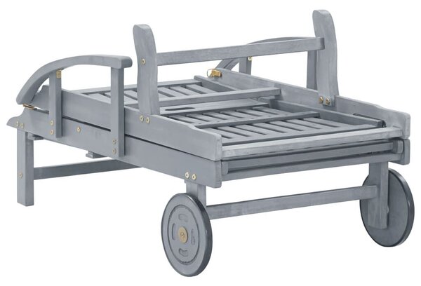 VidaXL Akácfa Napozóágy - 200cm - Szürke