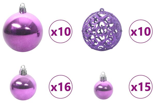 Karácsonyi Díszgömb Készlet 120 db 300 LED Meleg fehér Ø 6 cm