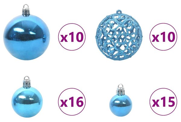 Karácsonyi Díszgömb Készlet 120 db 300 LED Meleg fehér Ø 6 cm
