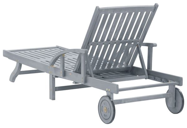 VidaXL Akácfa Napozóágy - 200cm - Szürke