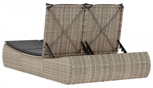 VidaXL Dupla Napozóágy - Polyrattan - 200cm