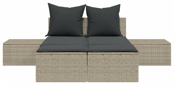 VidaXL Dupla Napozóágy - Polyrattan - 162cm