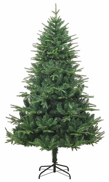 Műfenyő világítással és gömbkészlettel Zöld 150 cm PVC és PE