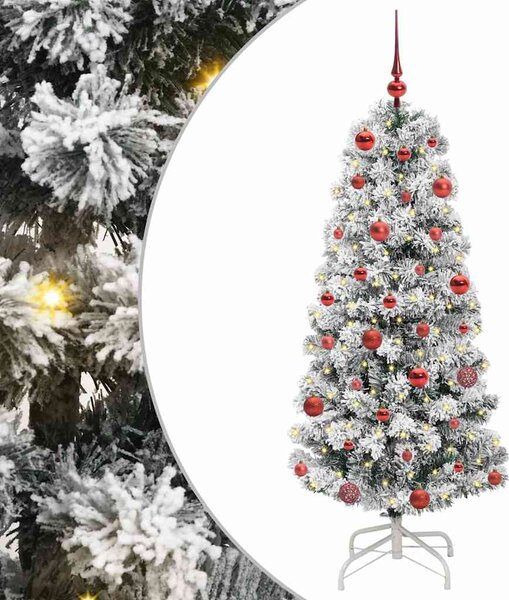 Műanyag Hajtogatós Karácsonyfa 150 LED Zöld és Fehér 150 cm