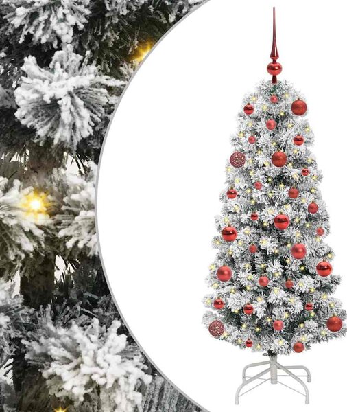 Műanyag Hajtogatós Karácsonyfa 150 LED Zöld és Fehér 120 cm
