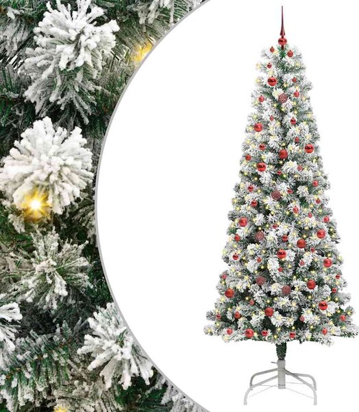 Műanyag Hajtogatós Karácsonyfa 300 LED Zöld és Fehér 240 cm