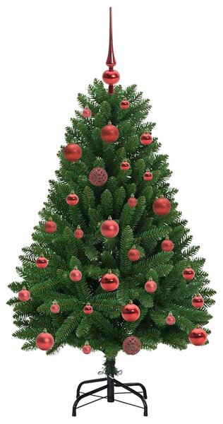 Mű karácsonyfa 120 cm 150 LED Meleg fehér PVC és Acél Zöld