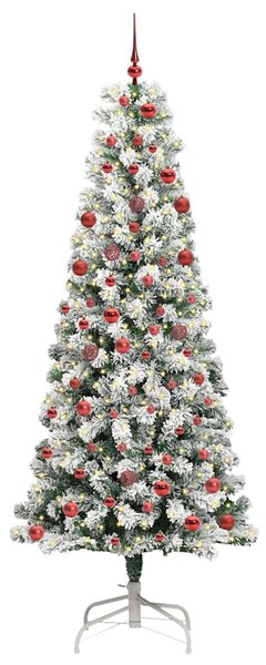Műanyag Hajtogatós Karácsonyfa 300 LED-del Zöld és Fehér 210 cm