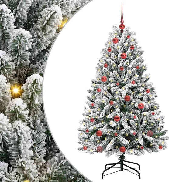 Mű karácsonyfa 150 cm 150 LED Meleg fehér PVC és Acél
