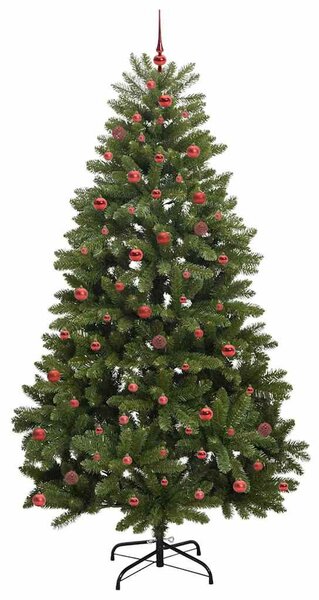 Mű karácsonyfa 270 cm 300 LED Meleg fehér PVC és Acél Zöld