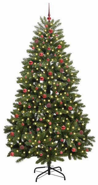 Mű karácsonyfa 270 cm 300 LED Meleg fehér PVC és Acél Zöld