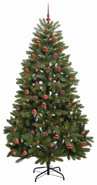 Mű karácsonyfa 210 cm 300 LED Meleg fehér PVC és Acél Zöld