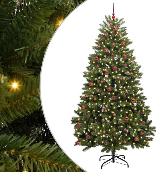 Mű karácsonyfa 270 cm 300 LED Meleg fehér PVC és Acél Zöld